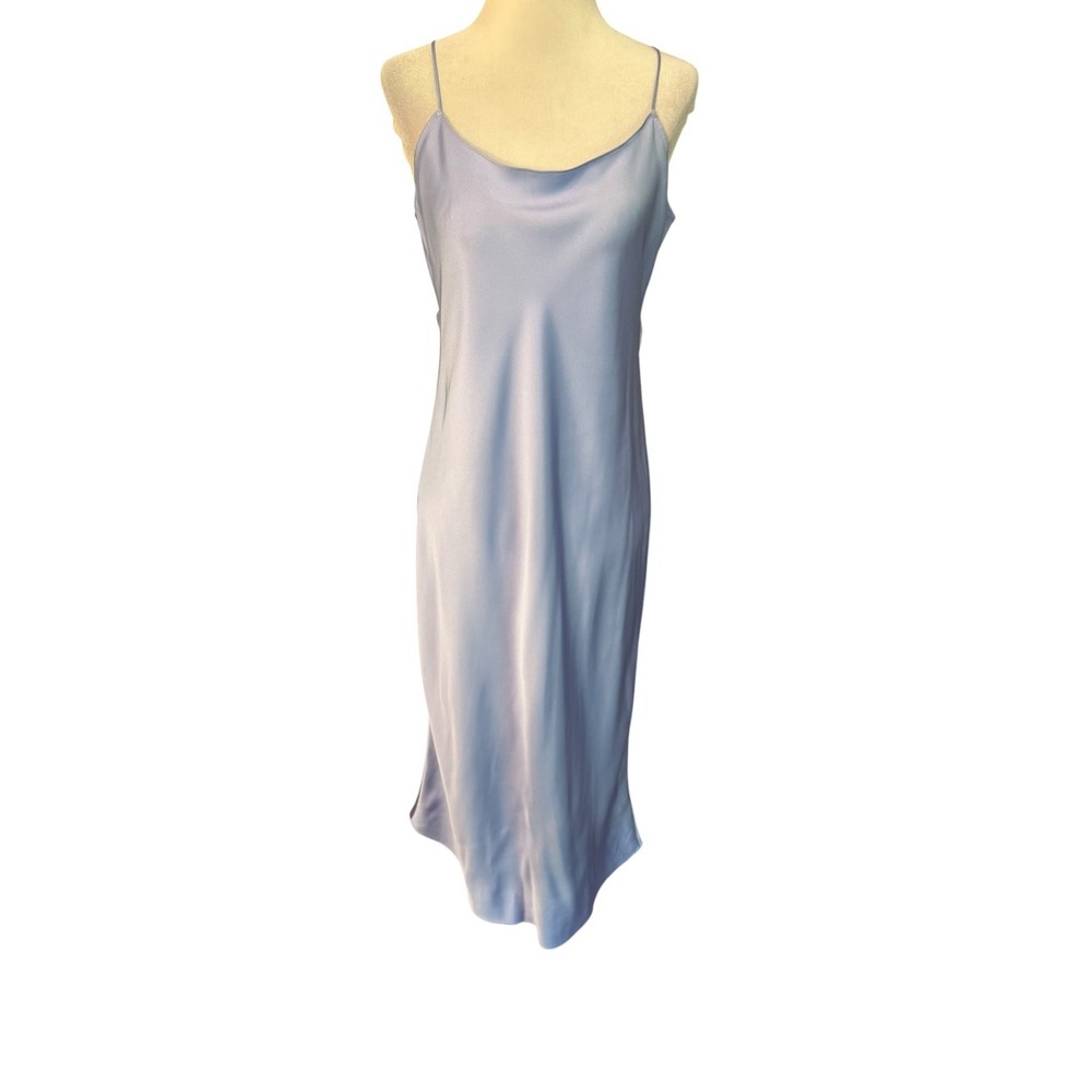 J.Crew Women Satin Cowl Neck Midi Slip Dress Frosty Blue BV496 Size 6 NWT